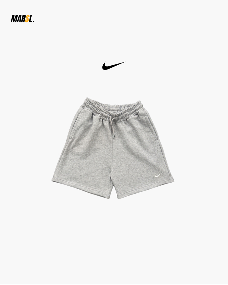 NKE Vintage Nakışlı Oversize Gri Şort