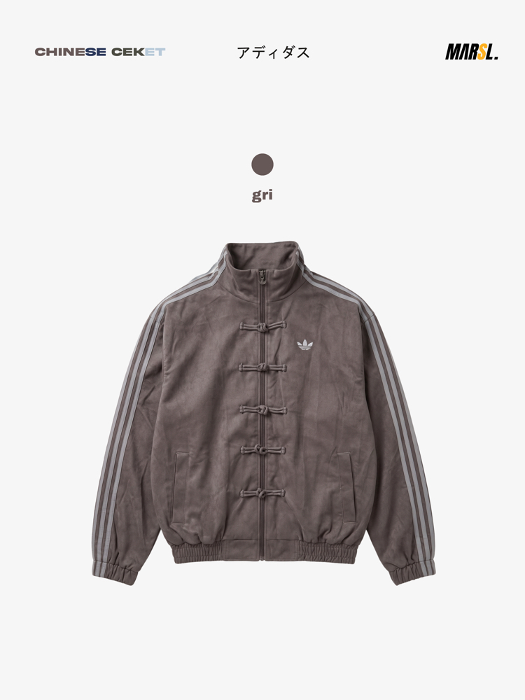 ADDS Chinese Vintage Oversize Gri Kadife Ceket