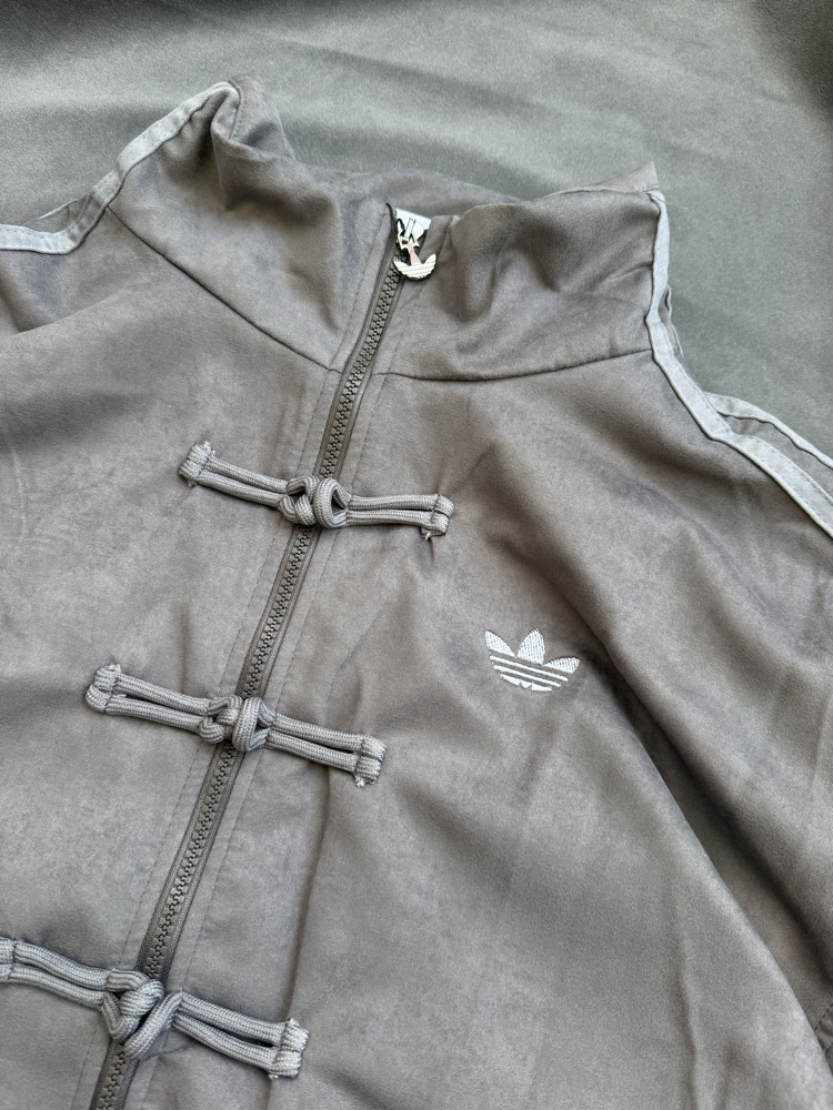 ADDS Chinese Vintage Oversize Gri Kadife Ceket