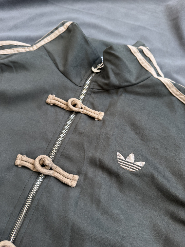 ADDS Chinese Vintage Oversize Koyu Yeşil Kadife Ceket