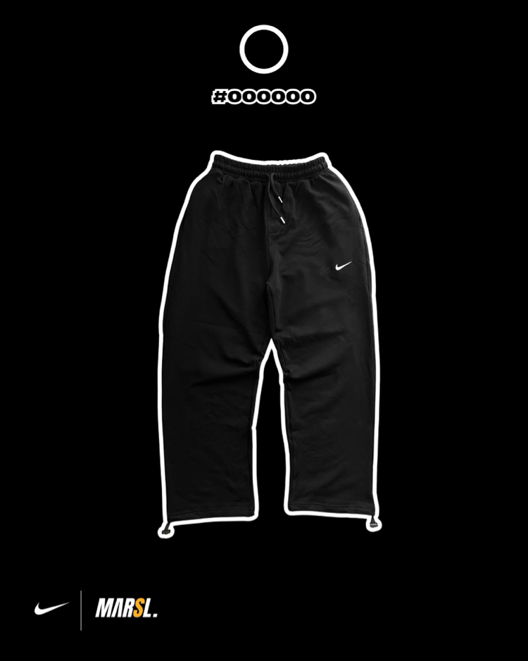 NKE Vintage Baggy Siyah Tracksuit (Ayarlanabilir Paça Lastiği MEVSİMLİK KUMAŞ)