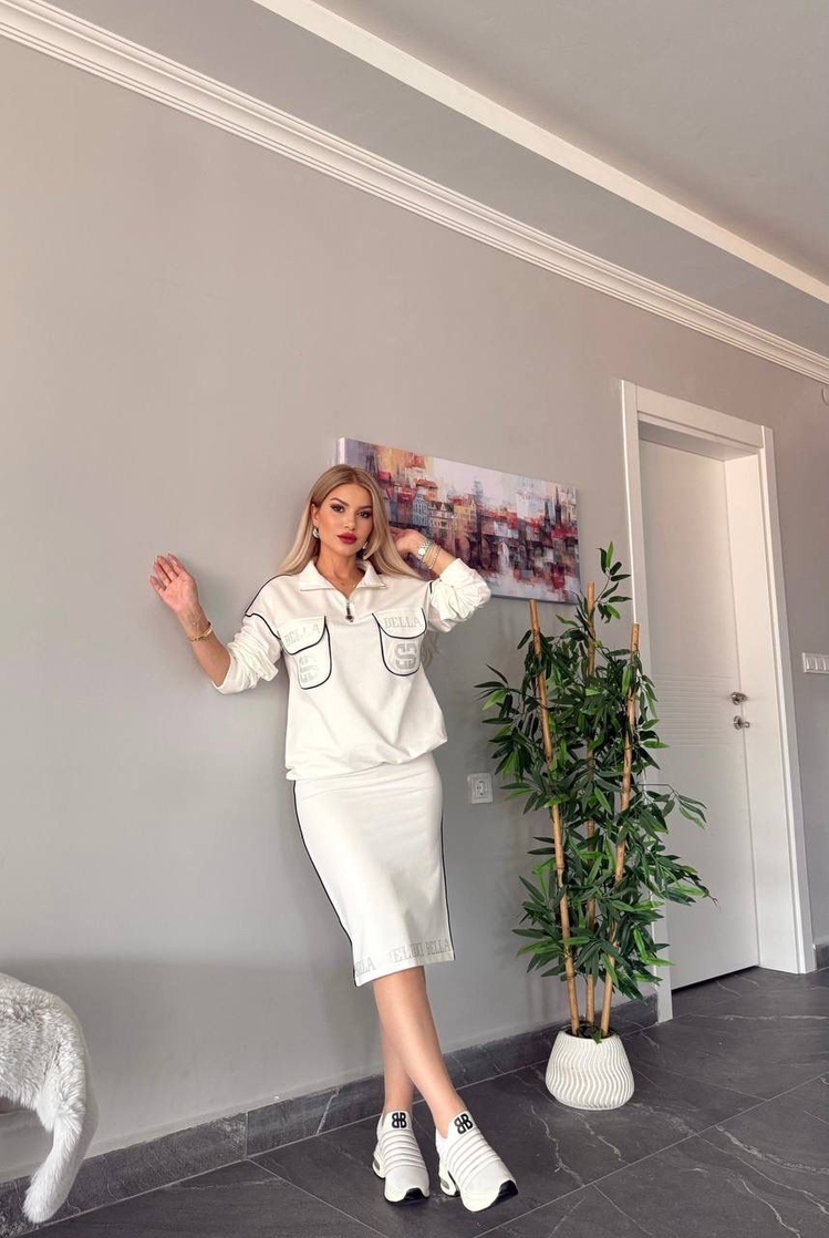 Bella Beyaz Etekli Takım 
