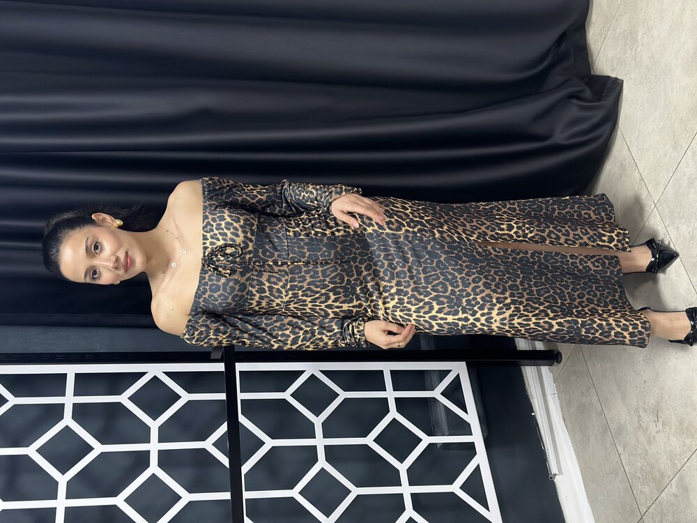 LEOPAR ELBİSE SANDY KUMAŞ