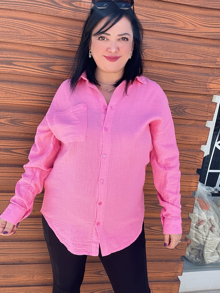 Müslin kumaş oversize gömlek 