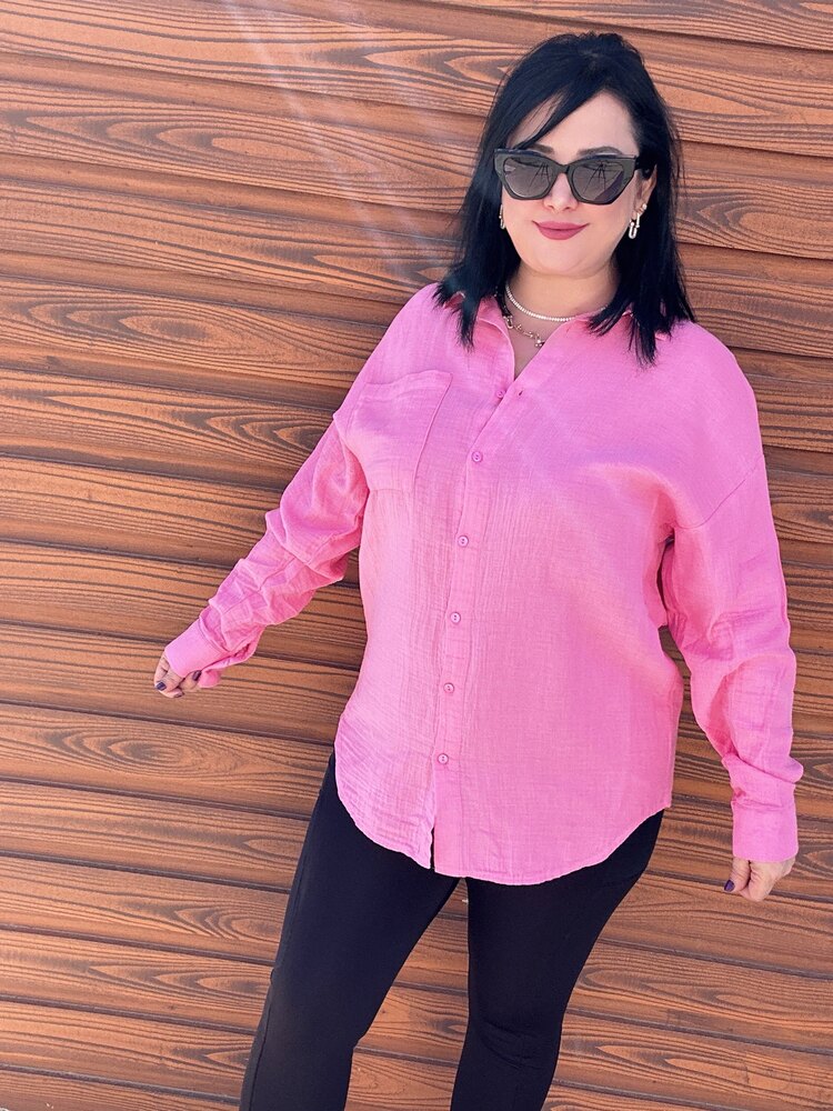Müslin kumaş oversize gömlek 