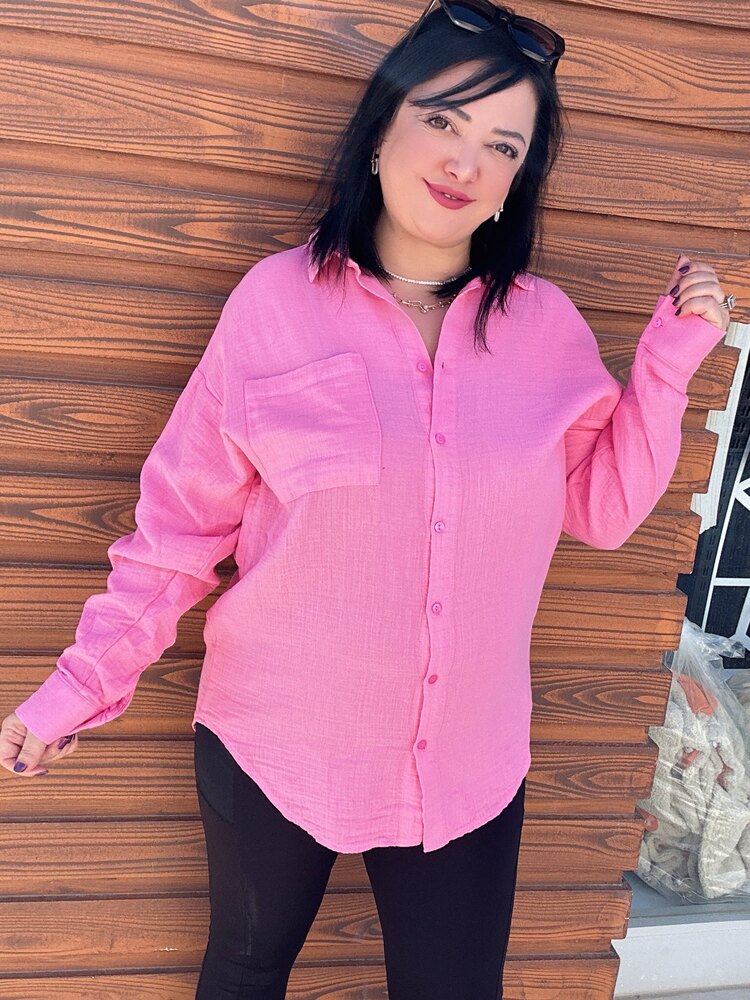 Müslin kumaş oversize gömlek 