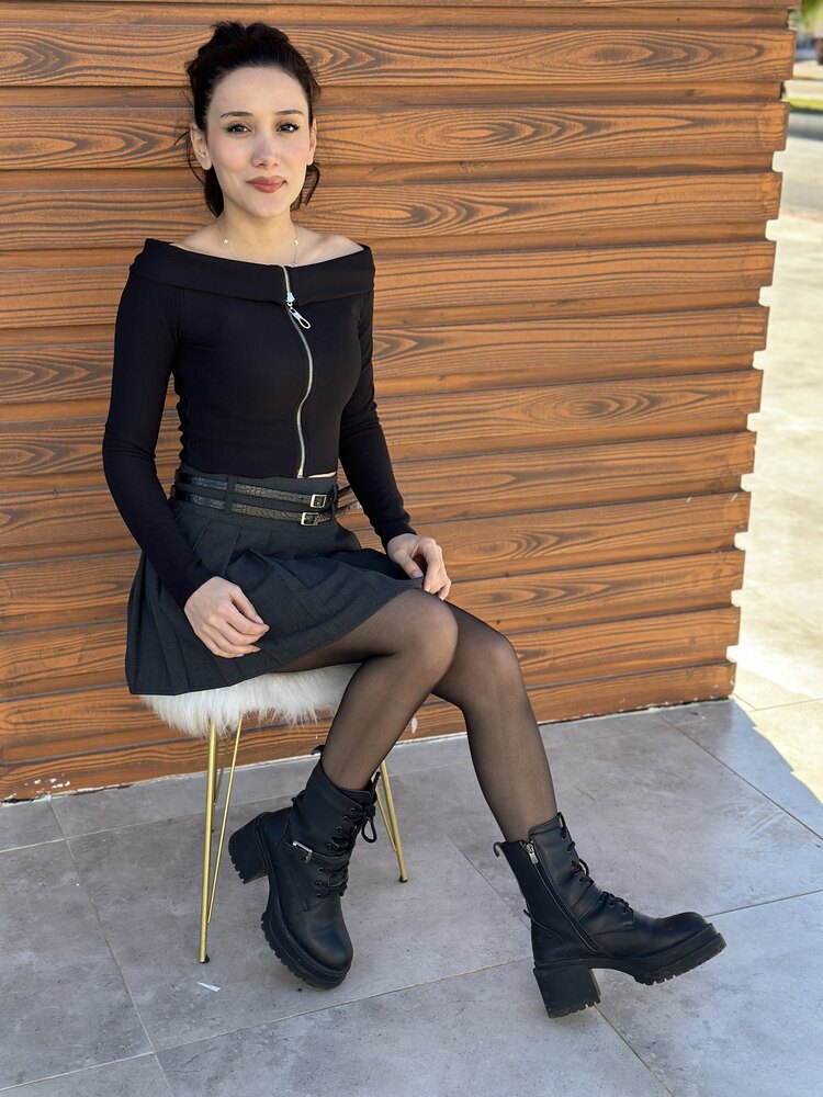 SİYAH FERMUARLI BODY