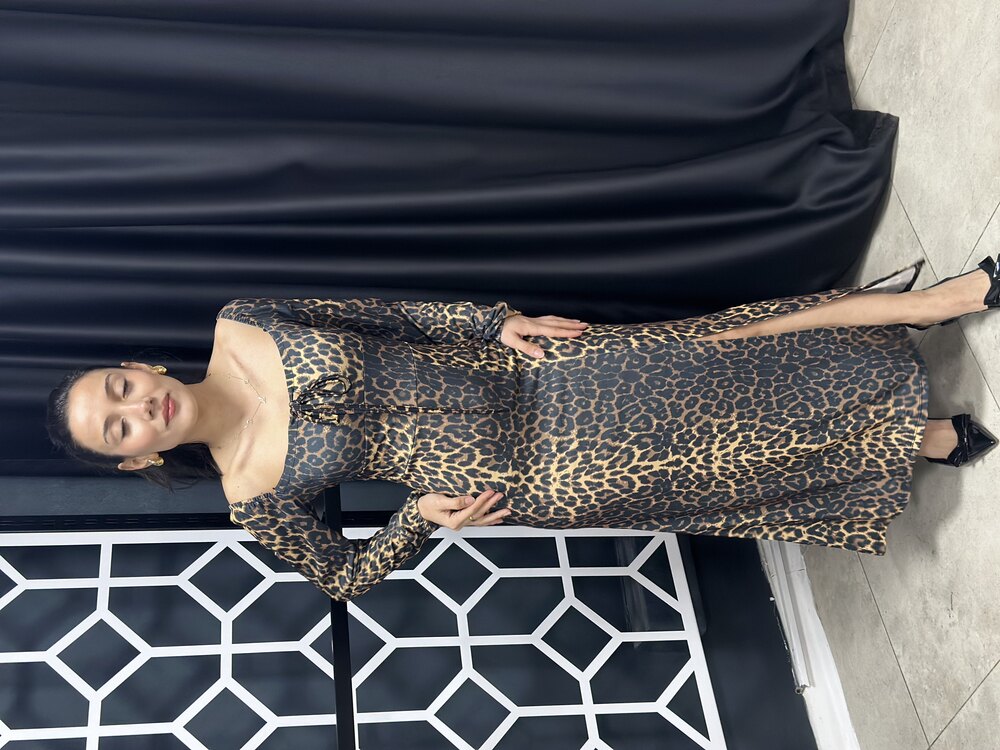 LEOPAR ELBİSE SANDY KUMAŞ