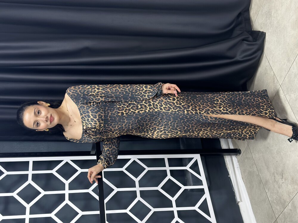 LEOPAR ELBİSE SANDY KUMAŞ