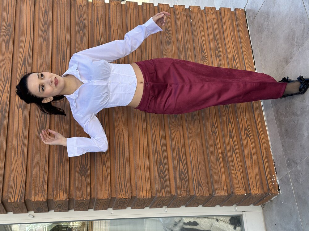 BORDO SÜET ETEK 