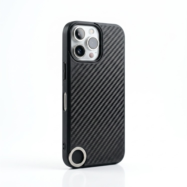 Mask - Iphone 16 Pro Carbon Fiber Görünümlü Fonksiyonel Telefon Kılıfı