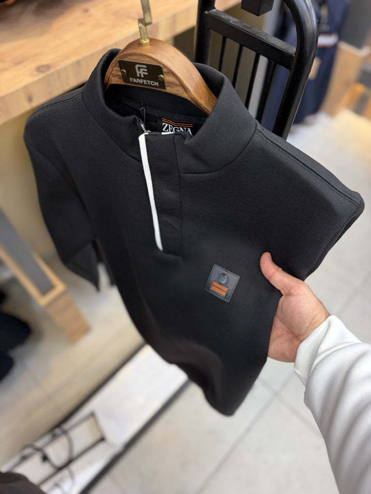 (İTHAL KUMAŞ)Yarım Fermuarlı Premıum Sweat