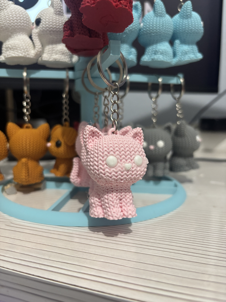 Örme Görünümlü Kedi Anahtarlık