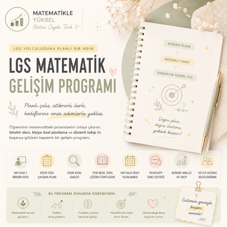 LGS Matematik Gelişim Programı(8 ders-1 ay)