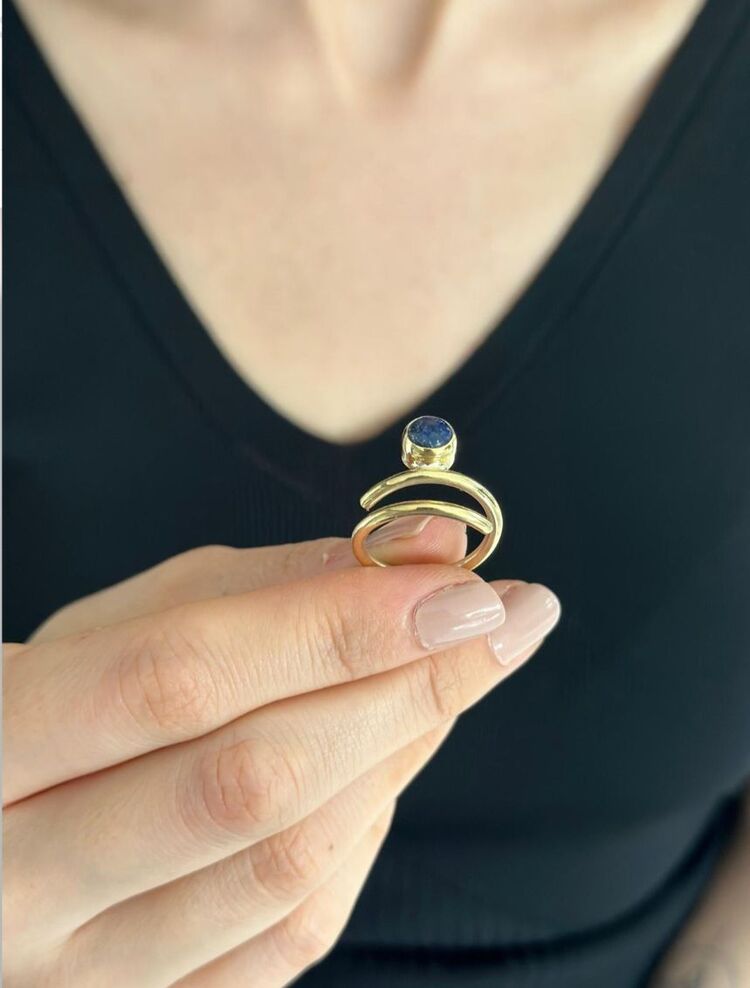 spiral lapis yüzük
