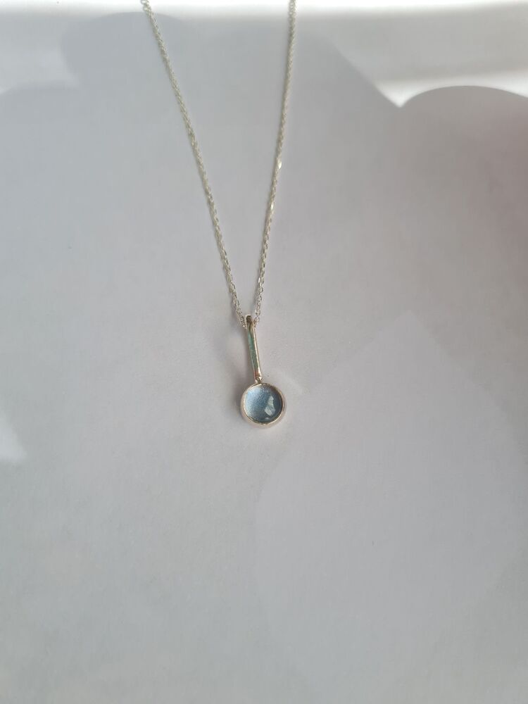 aquamarin Doğaltaş kolye 