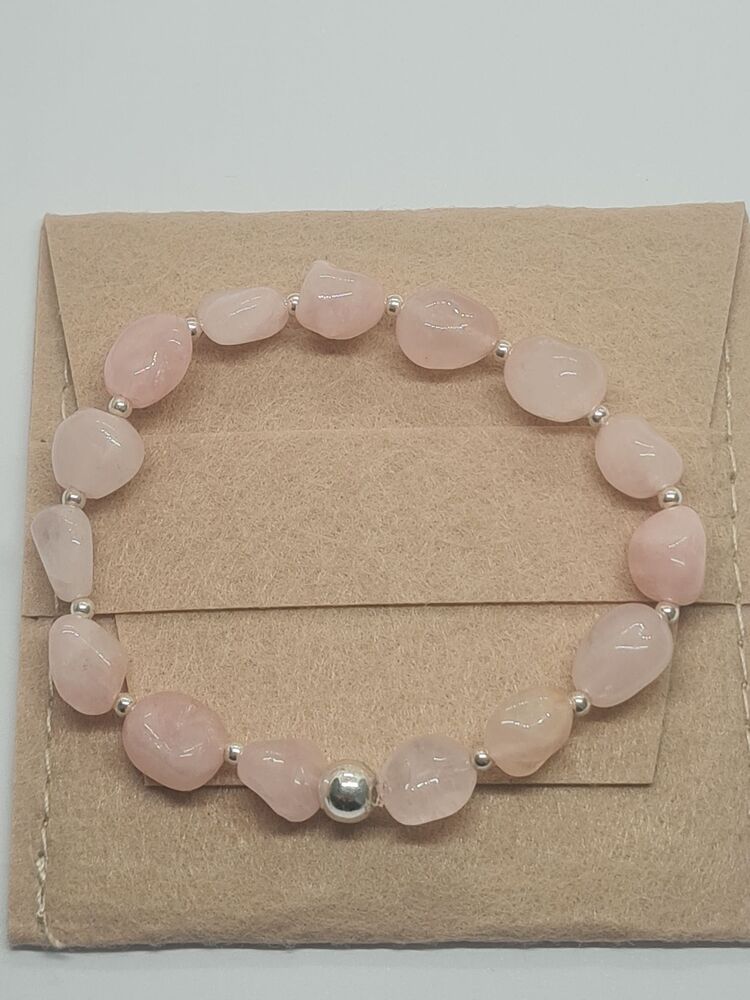 Pembe kuvars bileklik 