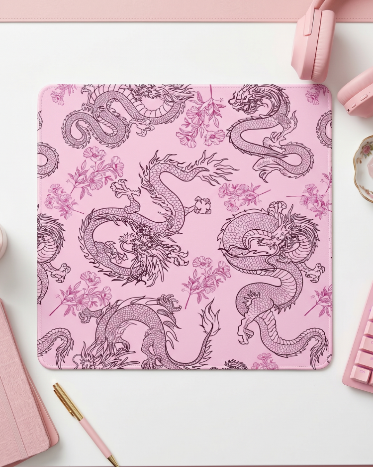 Ejderha Desenli Mousepad – Aesthetic Dragon Mouse Pad, Japon Tarzı Sanatsal Masa Aksesuarı