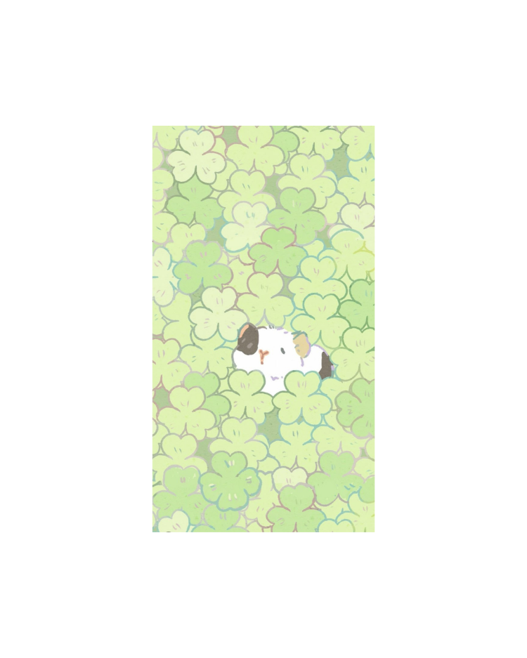 Sevimli Yonca ve Hamster Desenli Mousepad – Kawaii Aesthetic Mouse Pad, Pastel Masa Aksesuarı