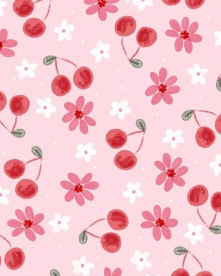 Kiraz ve Çiçek Desenli Mousepad – Kawaii Aesthetic Cherry Mouse Pad, Pembe Masa Aksesuarı