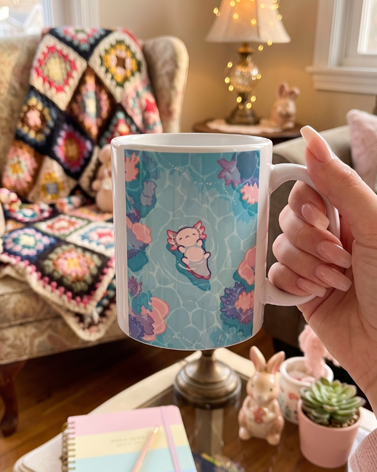 Kawaii Axolotl Tasarım Kupa Bardak
