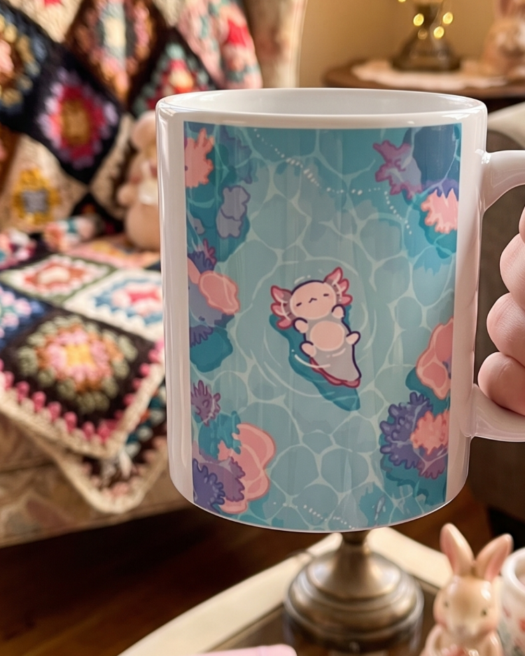 Kawaii Axolotl Tasarım Kupa Bardak