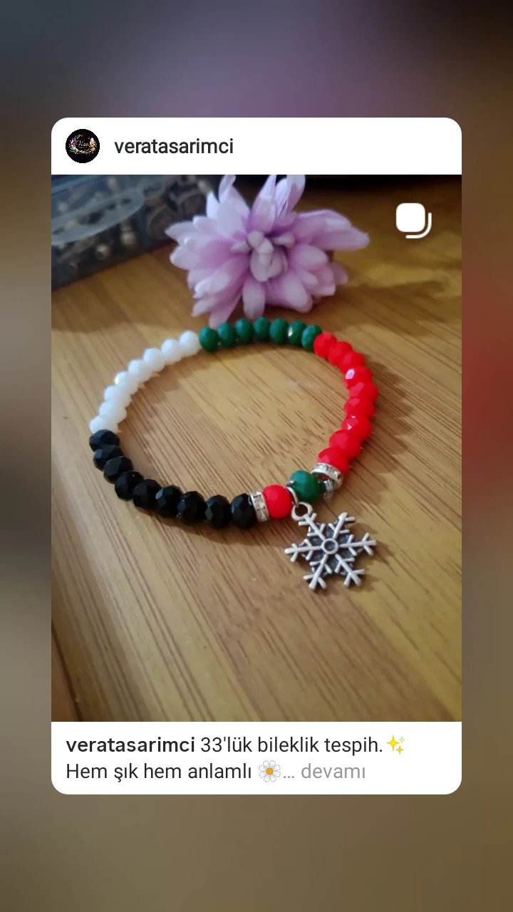 Filistin bayrağı bileklik tespih.
