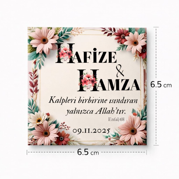 Söz,Nişan ve Düğün Hatırası (Hediyelik) 30 Adet (6.5x6.5cm)