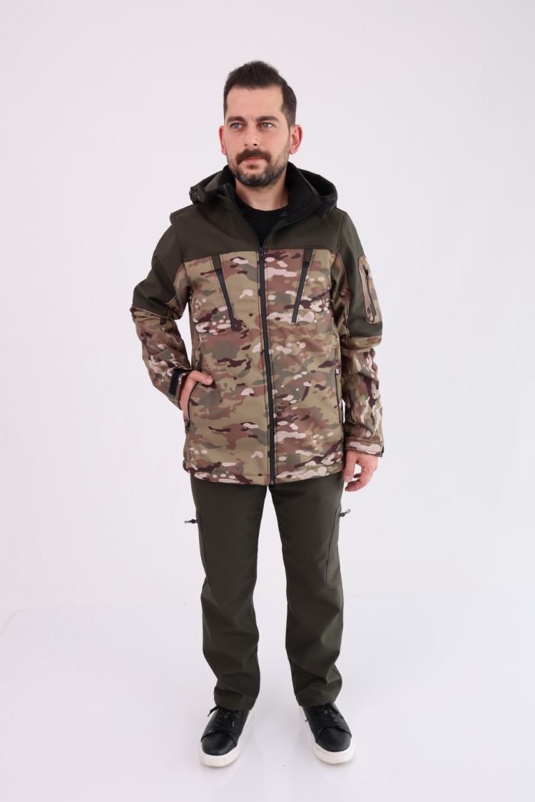 Su İtici Softshell Takım Kamuflaj