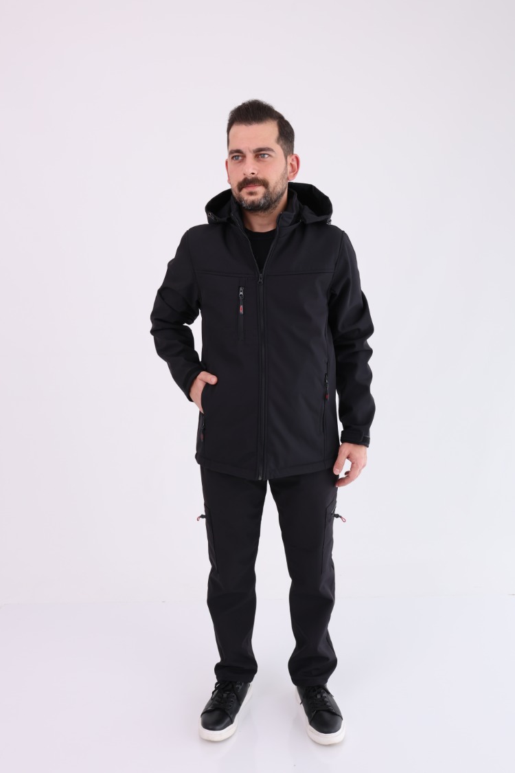 Su İtici Softshell Takım Siyah