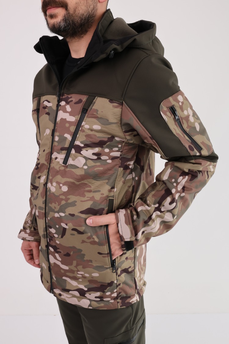 Su İtici Softshell Takım Kamuflaj