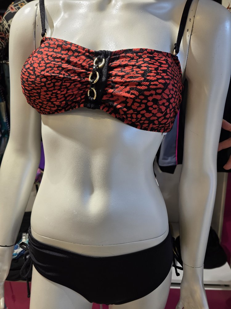 Kırmızı Leopar Bikini Takım