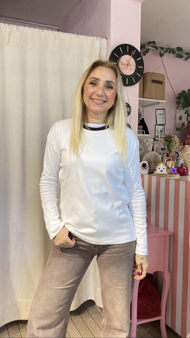 Beyaz pamuklu bady