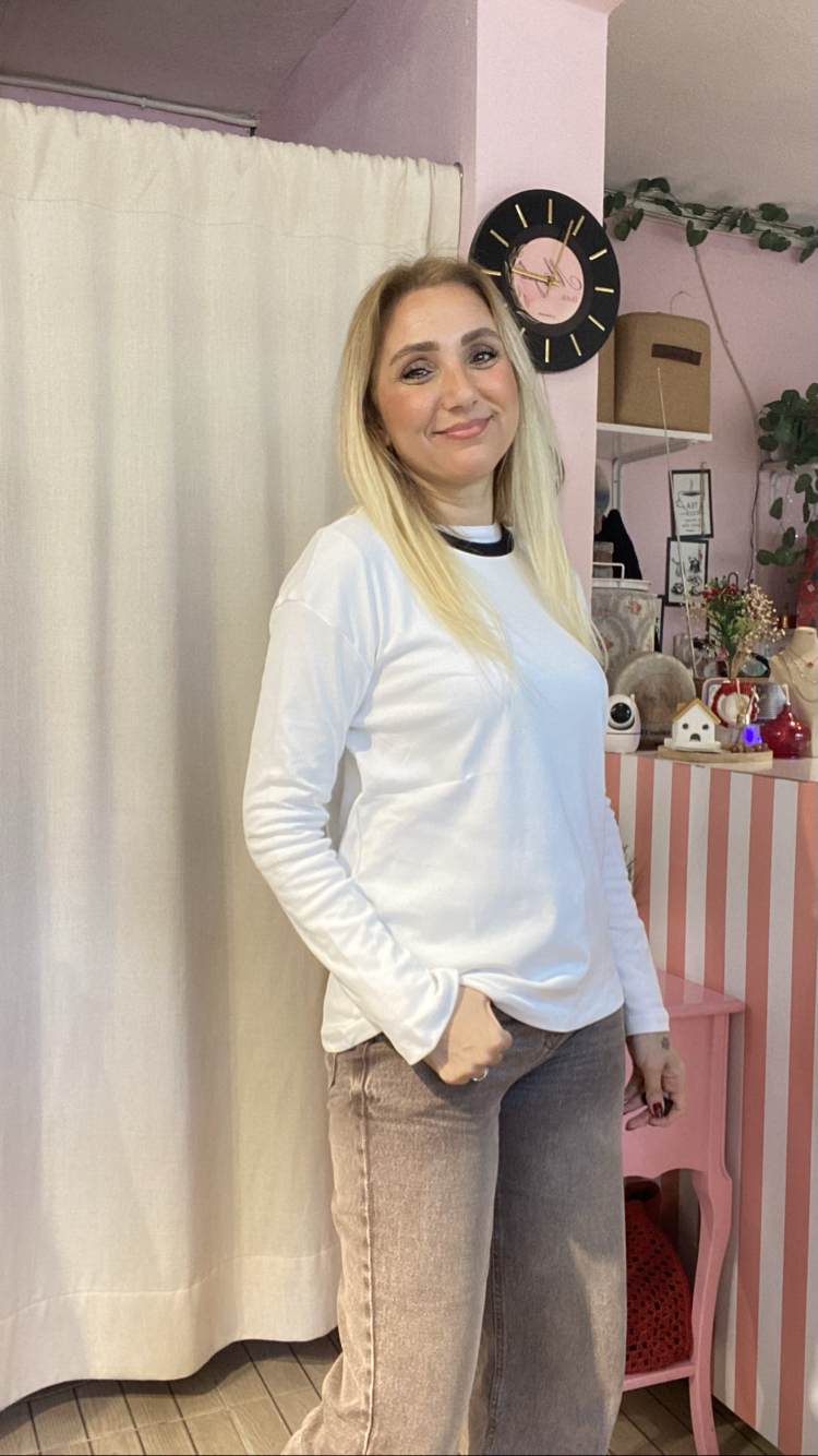 Beyaz pamuklu bady