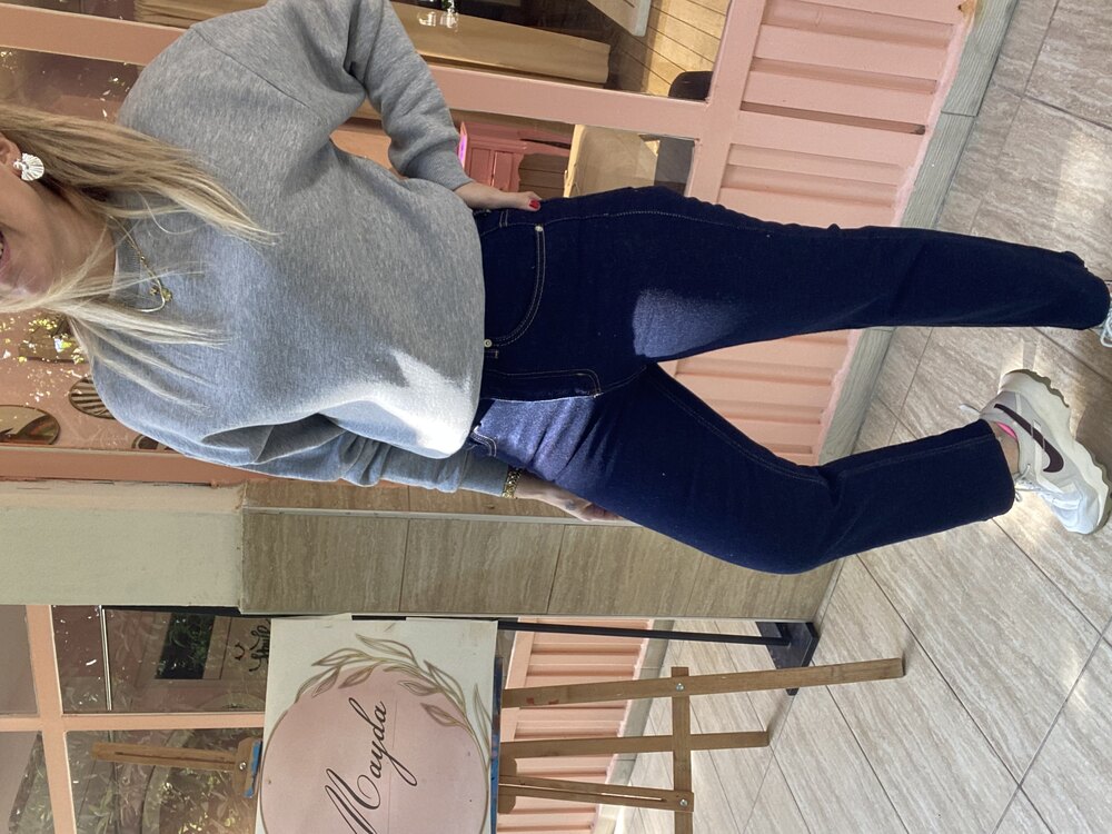 Lacivert Mom fit Jean