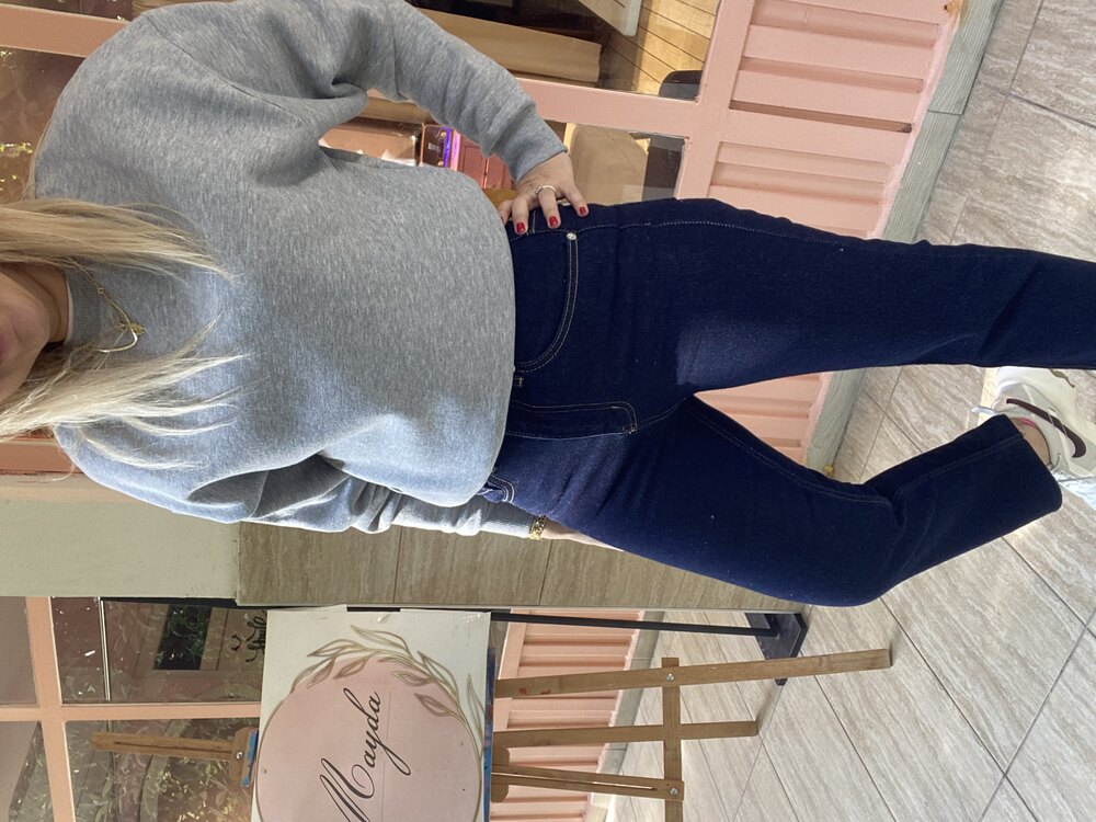 Lacivert Mom fit Jean