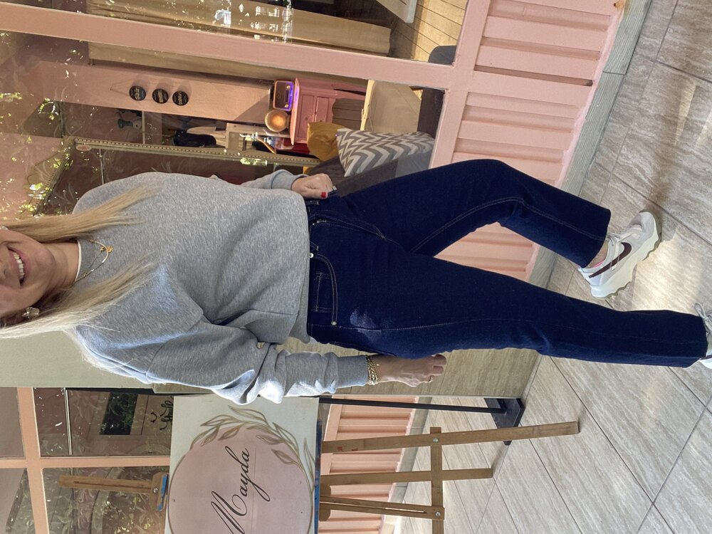Lacivert Mom fit Jean