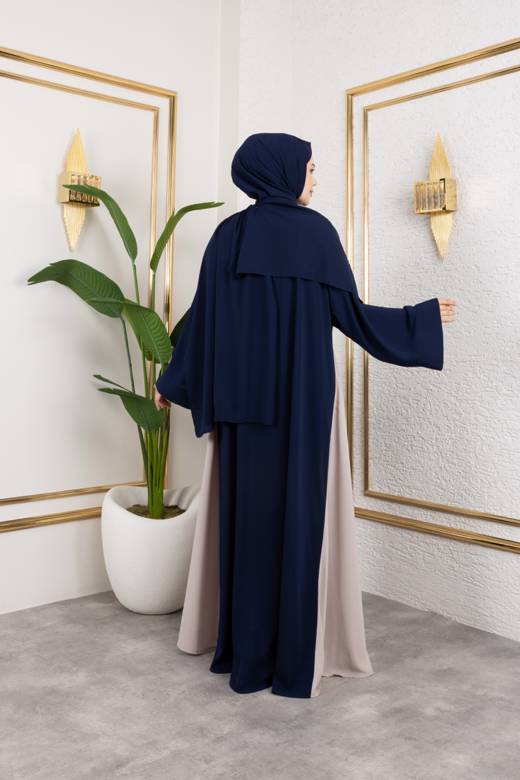 Lacivert Hürrem Abaya Elbise✨