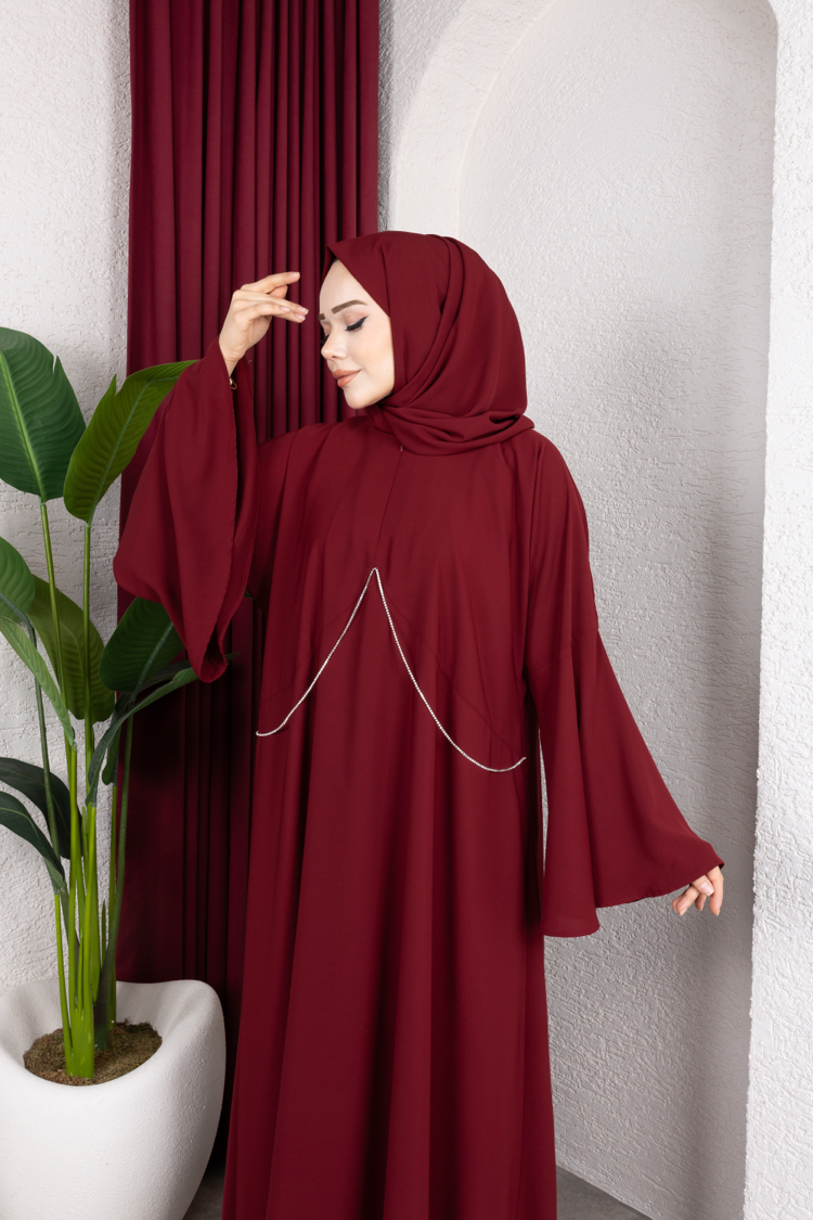 Saray asaleti hanzade abaya Elbise ✨ bordo rengi
