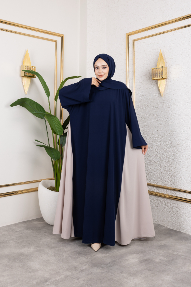 Lacivert Hürrem Abaya Elbise✨