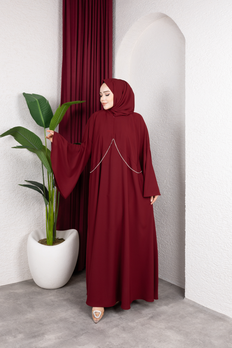 Saray asaleti hanzade abaya Elbise ✨ bordo rengi