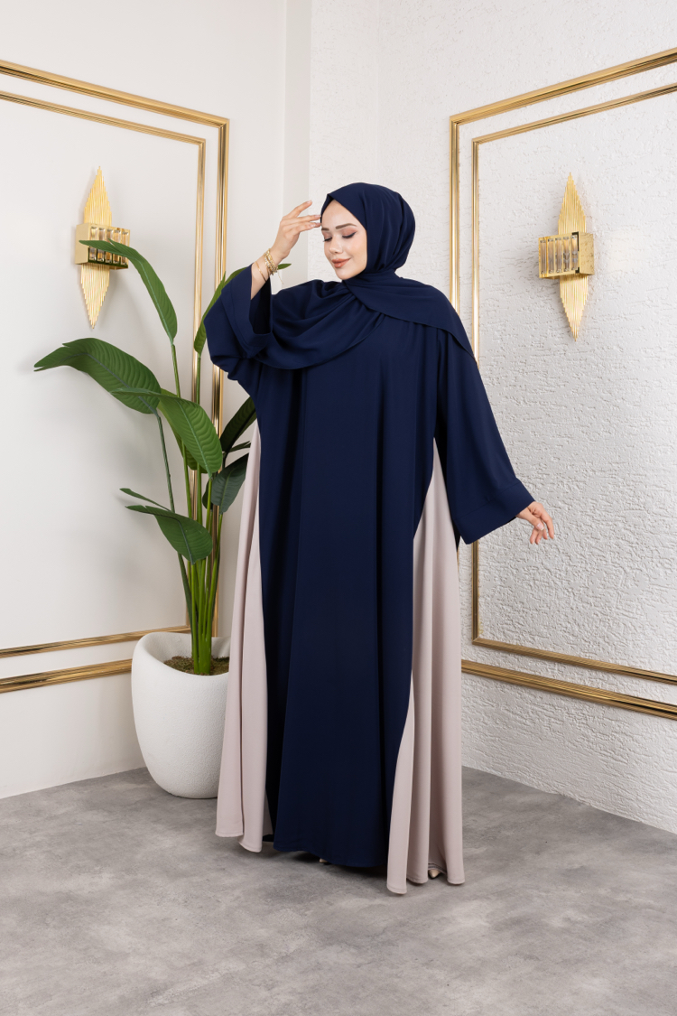 Lacivert Hürrem Abaya Elbise✨