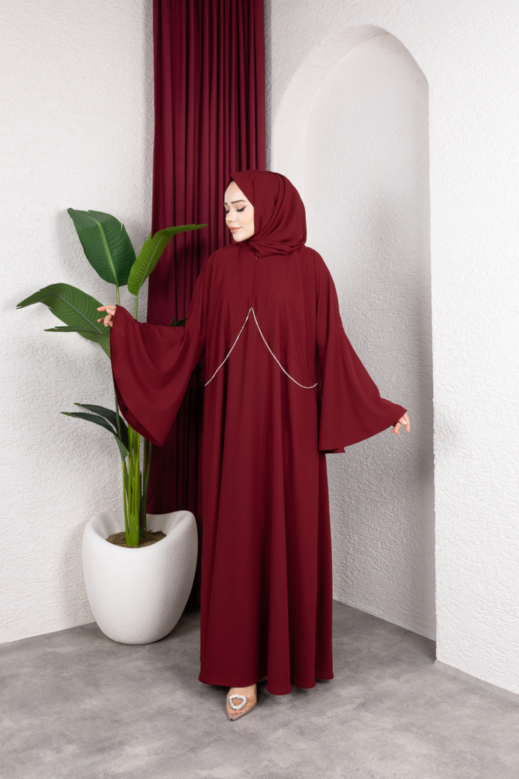 Saray asaleti hanzade abaya Elbise ✨ bordo rengi