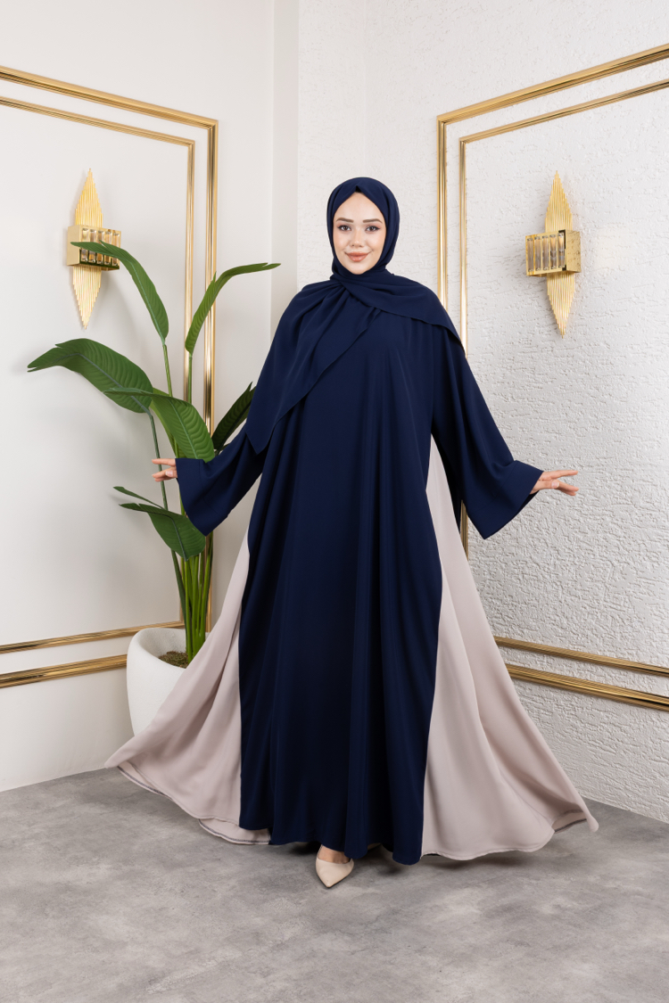 Lacivert Hürrem Abaya Elbise✨