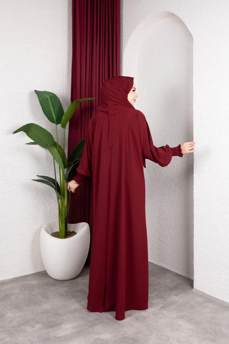 Sultan abaya ferace bordo rengi✨
