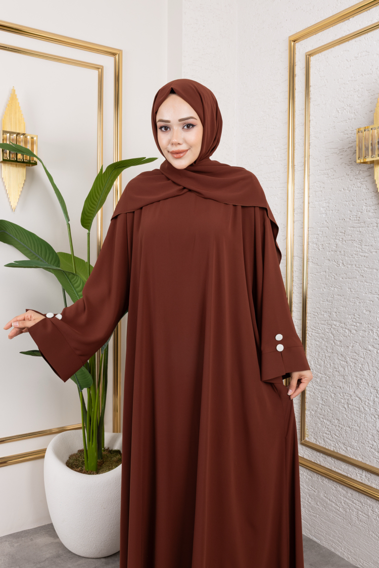 Kahverengi Nil Abaya✨