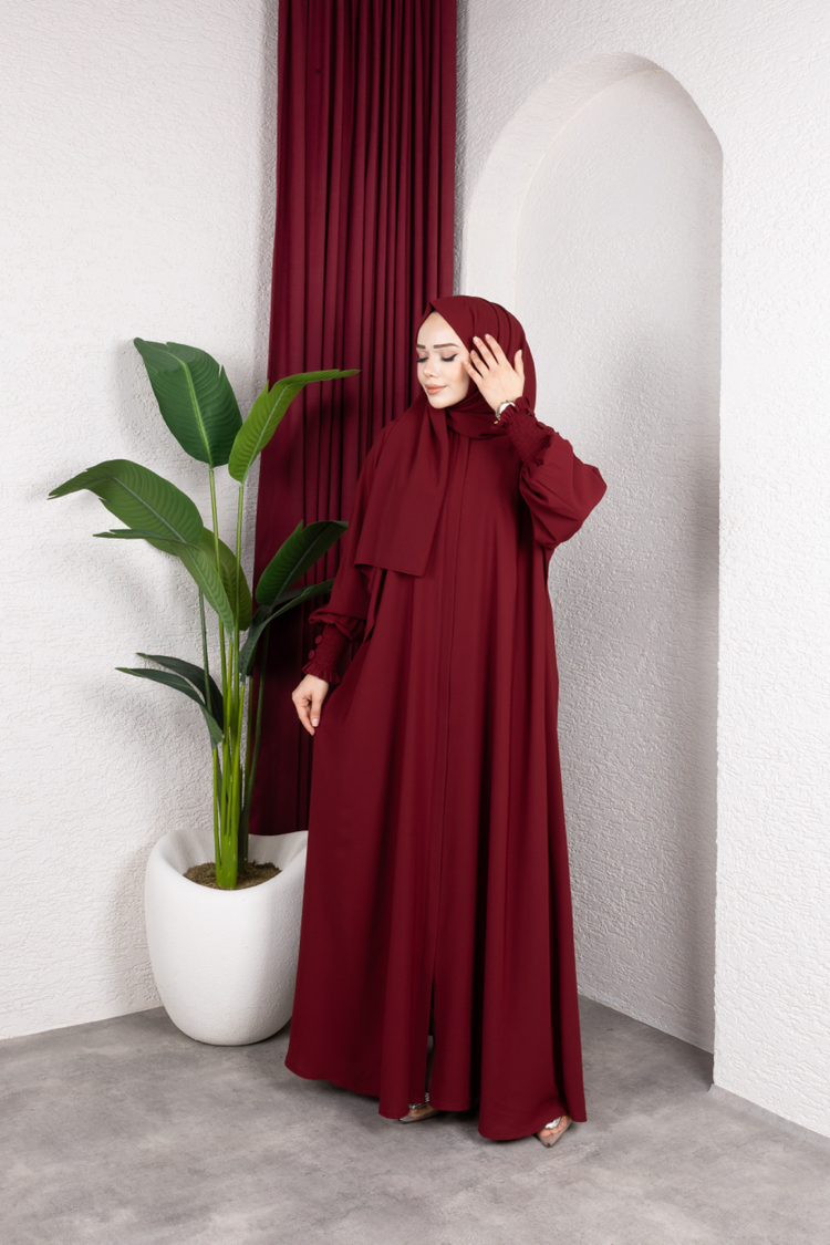 Sultan abaya ferace bordo rengi✨