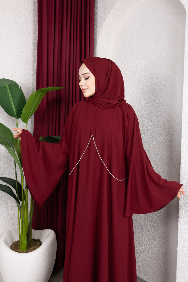 Saray asaleti hanzade abaya Elbise ✨ bordo rengi
