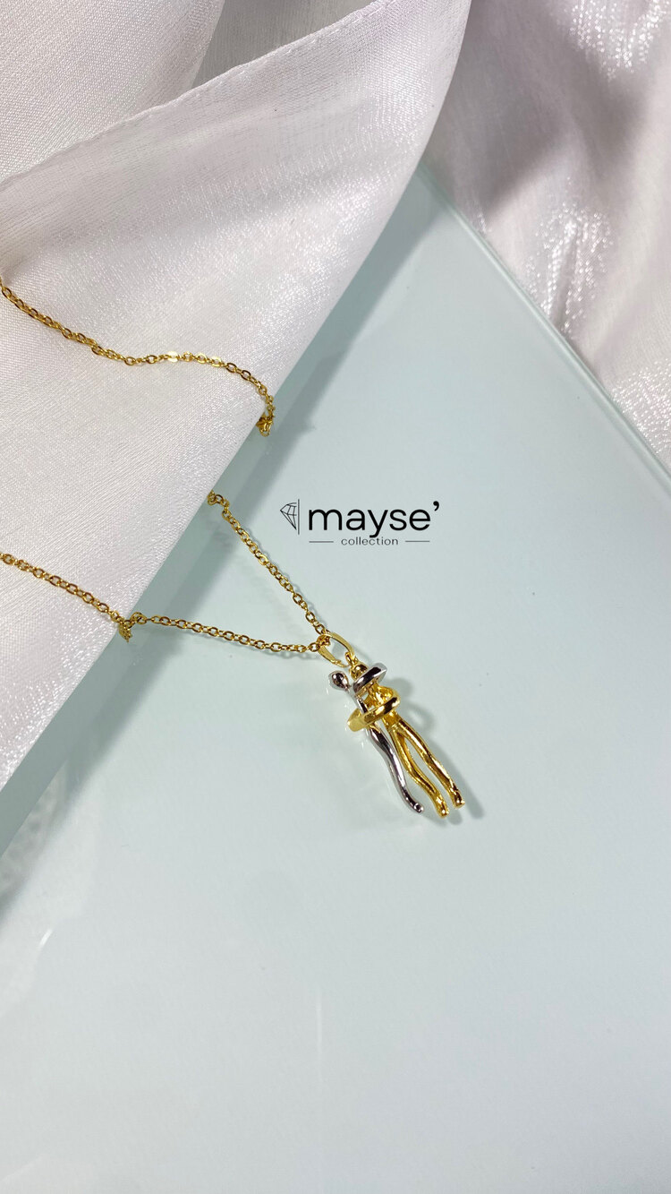 Çelik Çift Kolye (gold renk)