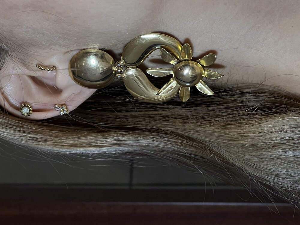 Sunflower Vintage Gold Küpe